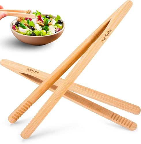 2-Pack Classic 8.7” Bamboo Toast Tongs