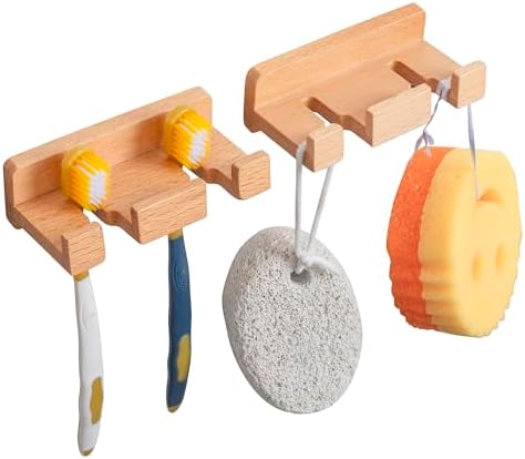 Beech Wood Wall Hooks (Set of 2)