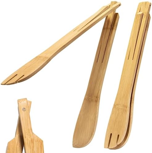 Versatile Bamboo Salad Tongs